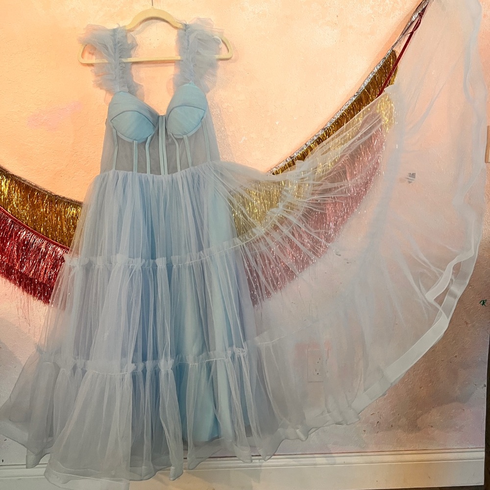 Mia Dress in blue - Tulle Gown - Corset